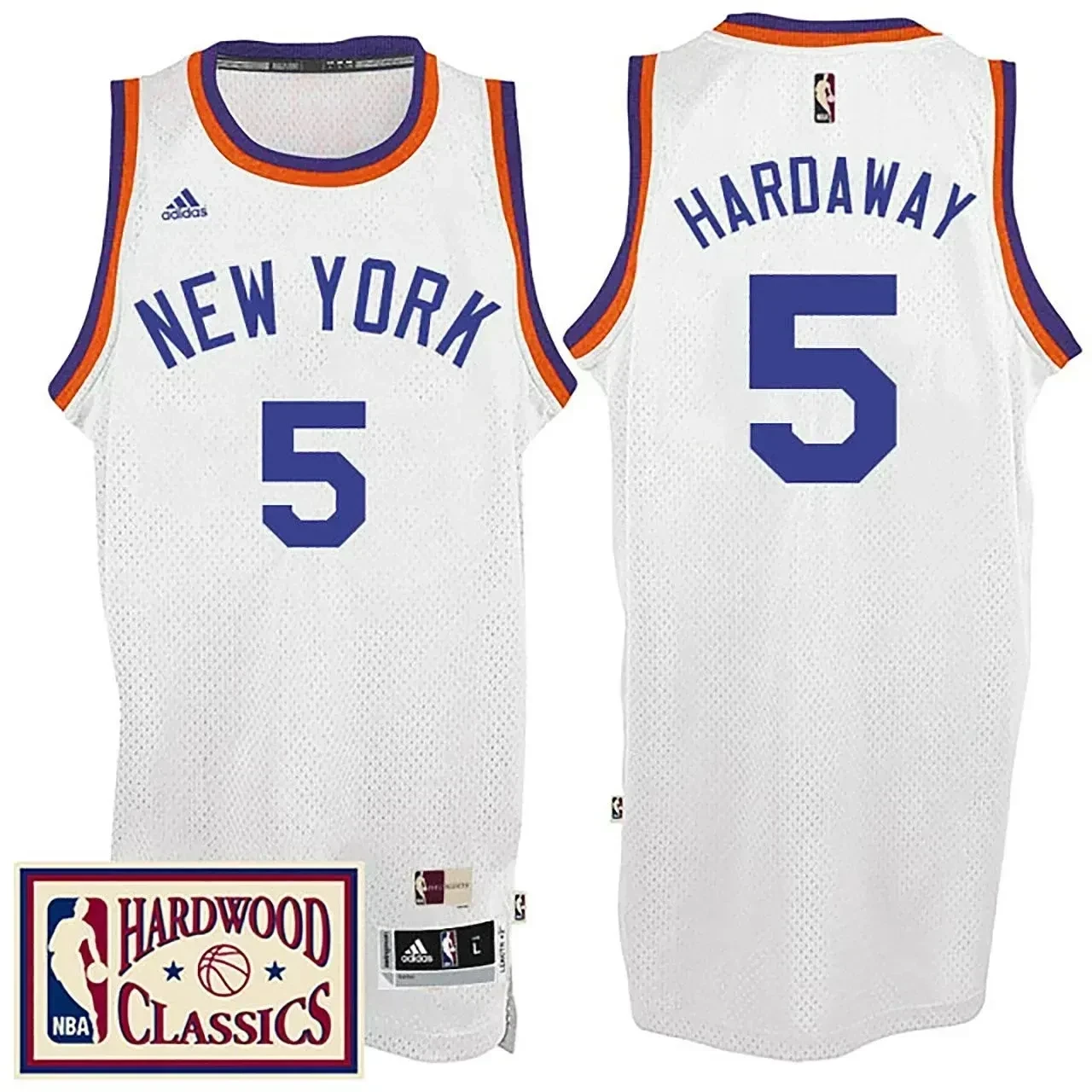 2016-17 Season New York Knicks 5 Hardwood Classics Throwbac White Tim Hardaway NBA Jersey Men's