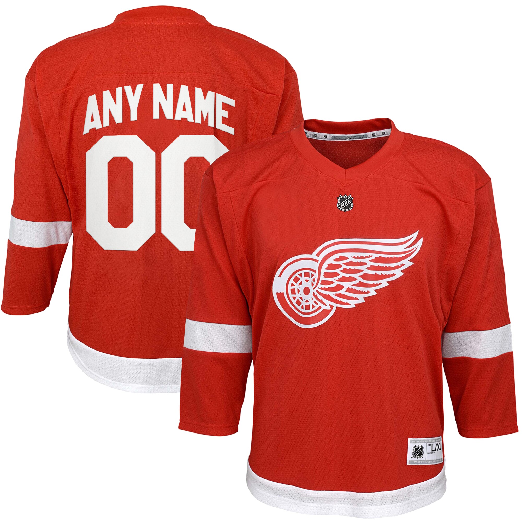 Detroit Red Wings Red Home Custom NHL Jersey Youth
