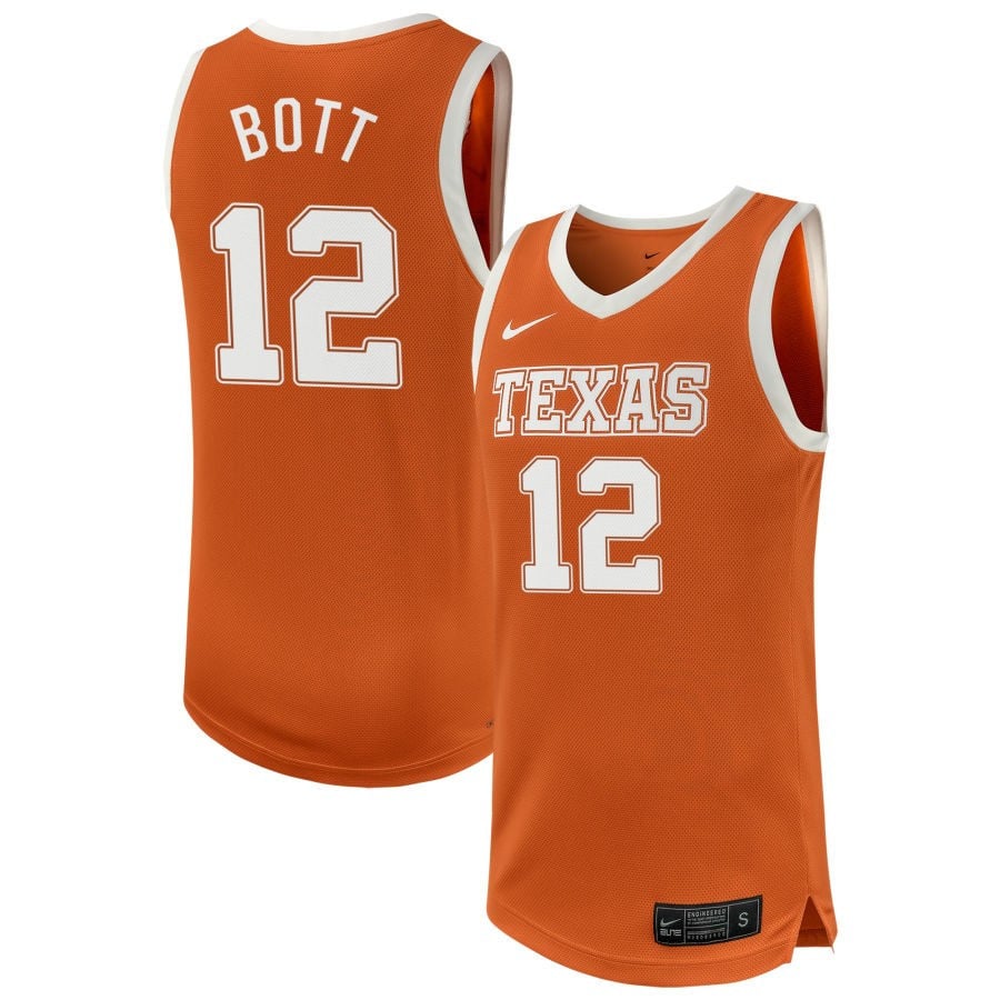 Cole Bott 12 Texas Longhorns NIL Texas Orange NCAA Jersey Men's