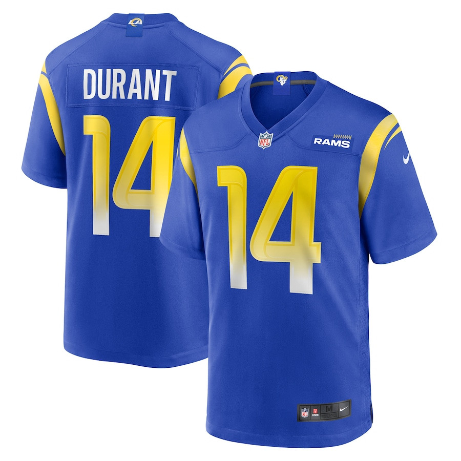 Cobie Durant 14 Los Angeles Rams Game Player Royal NFL Jersey Men's