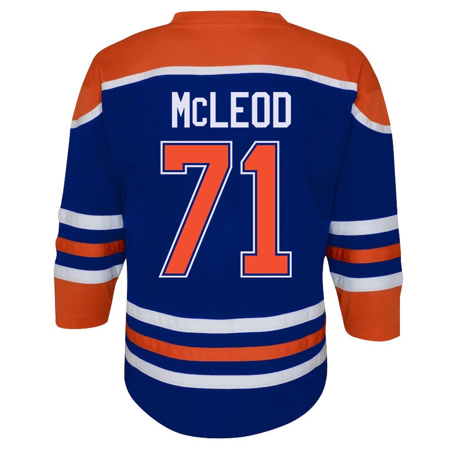 Ryan McLeod 71 Edmonton Oilers 2024 STANLEY CUP Final Home Royal NHL Jersey Youth