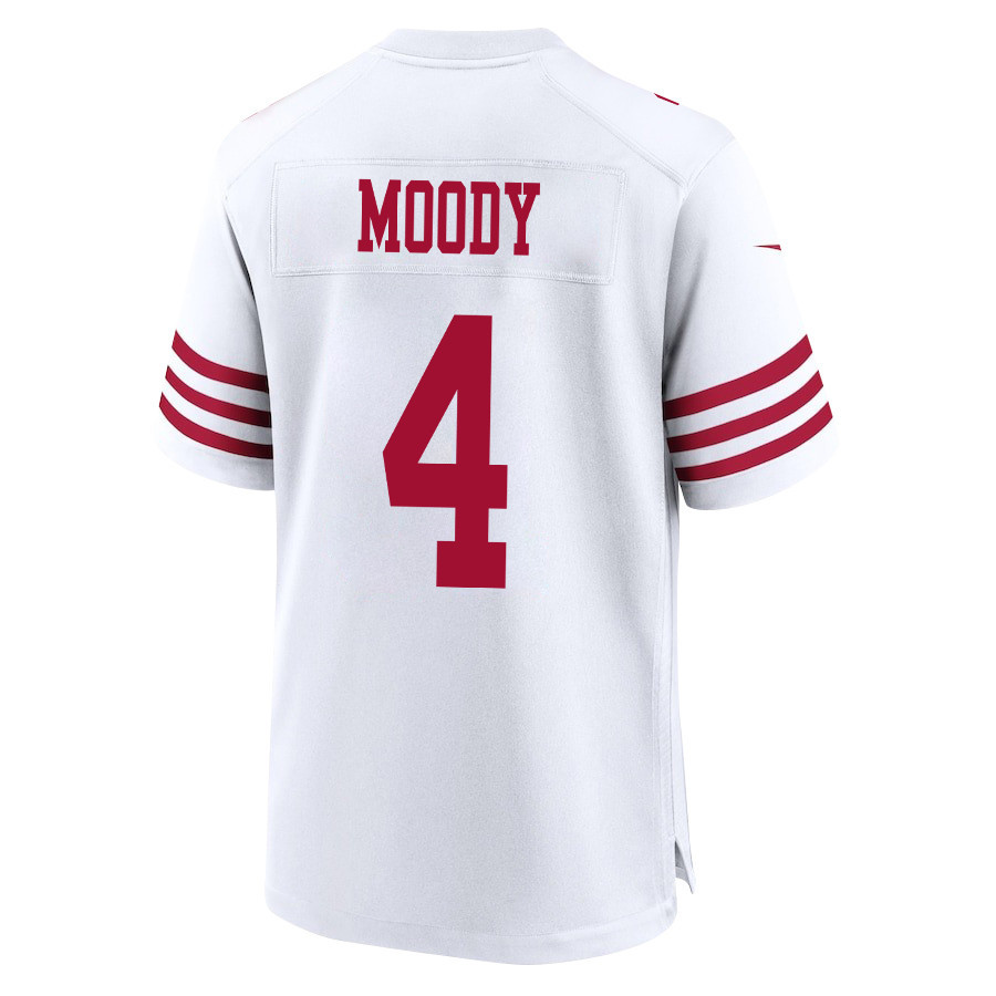 Jake Moody 4 San Francisco 49ers Super Bowl LVIII Patch Game White NFL Jersey Men's