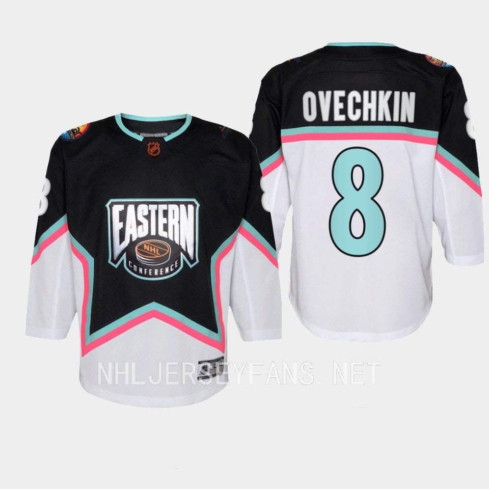 Alex Ovechkin 8 Washington Capitals 2023 All Star Game Black Equipment NHL Jersey Men's