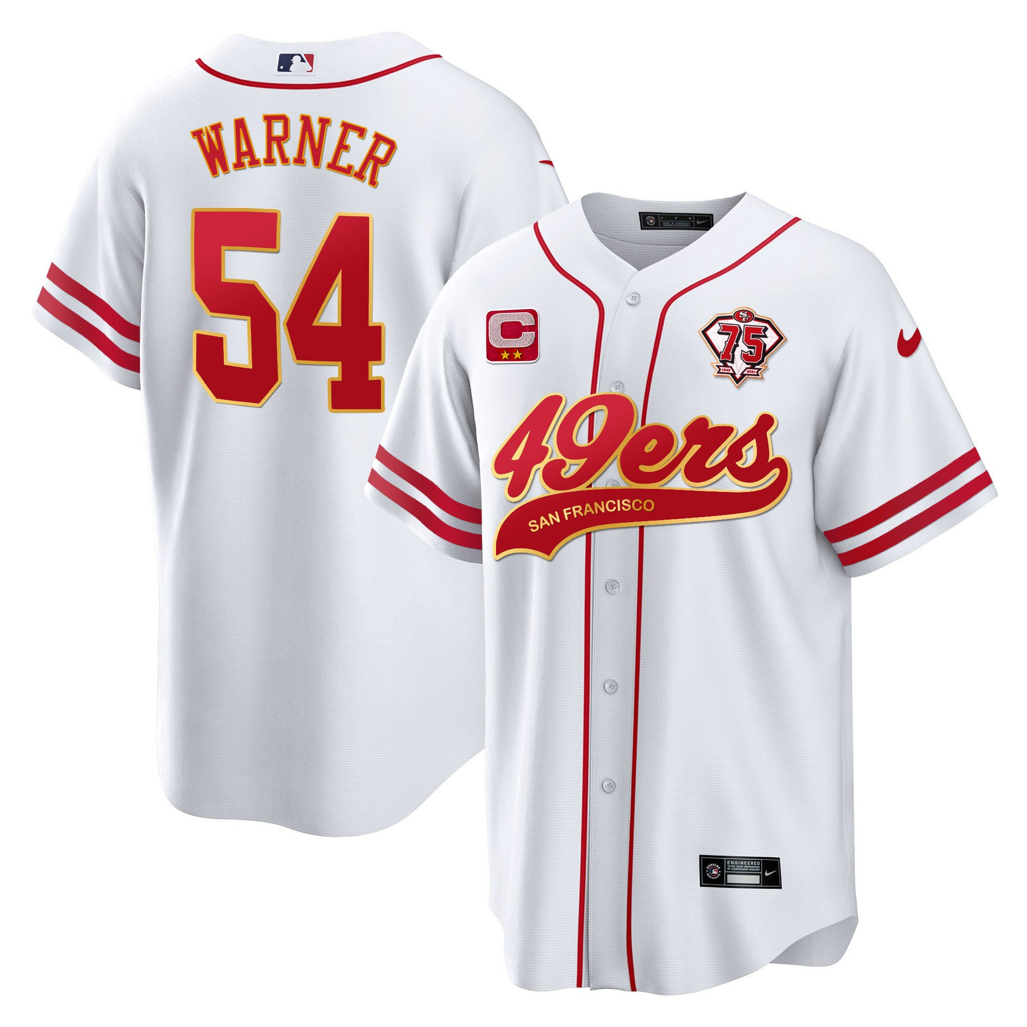 Fred Warner 54 San Francisco 49ers White MLB Jersey Men's