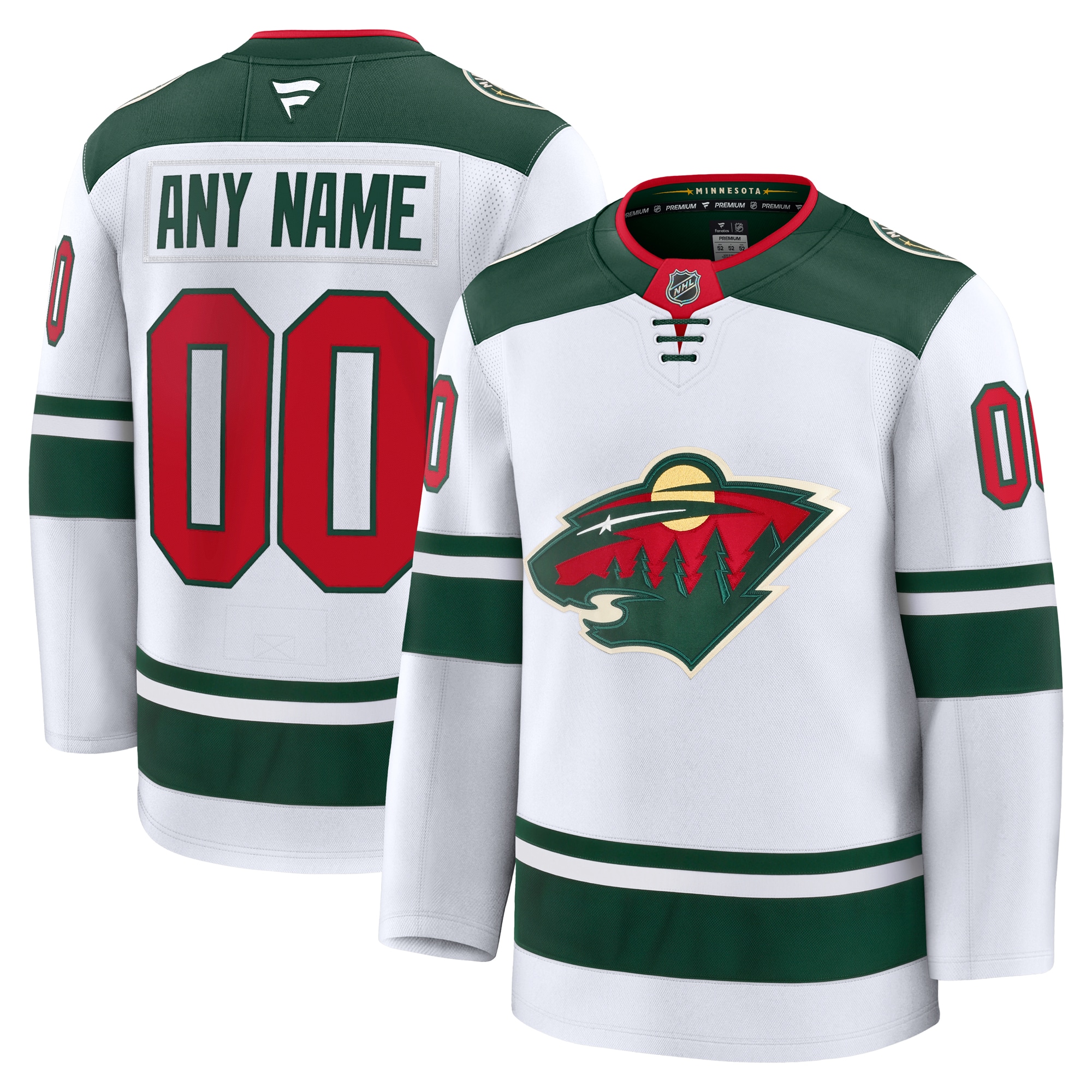 Minnesota Wild White Away Premium Custom NHL Jersey Men's