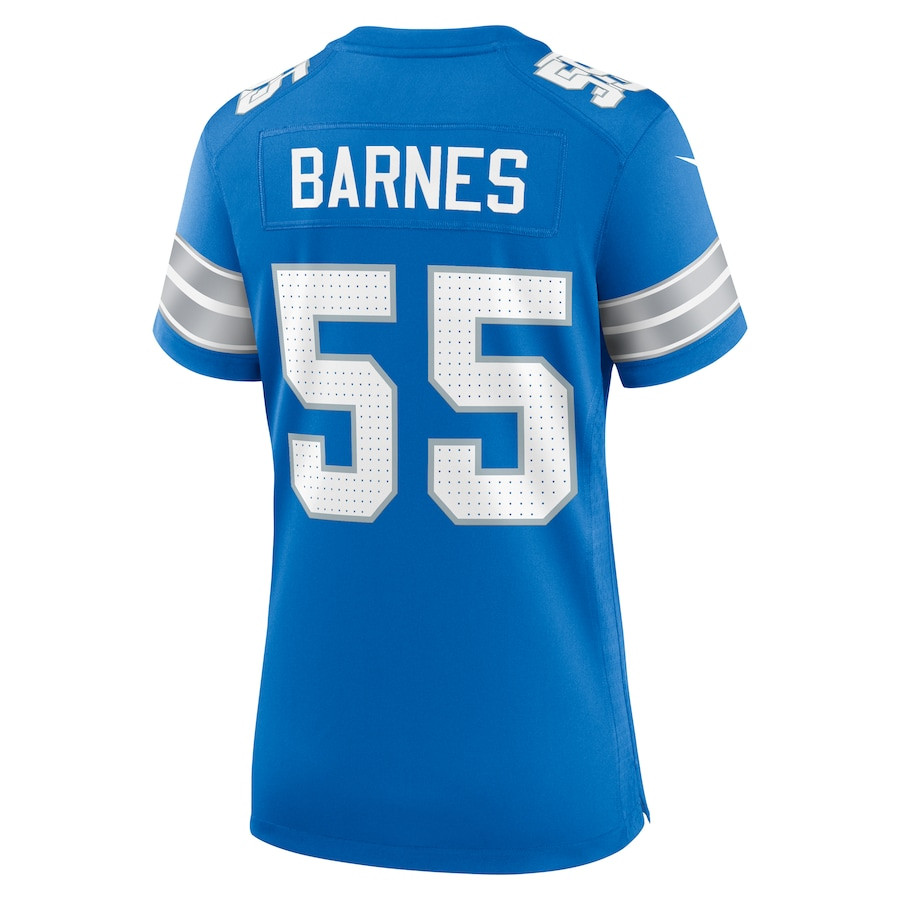 Derrick Barnes 55 Detroit Lions Team Game Blue NFL Jersey Women's