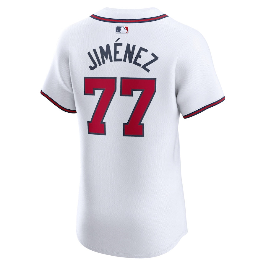 Joe Jimenez 77 Atlanta Braves Home Elite Player White MLB Jersey Men's