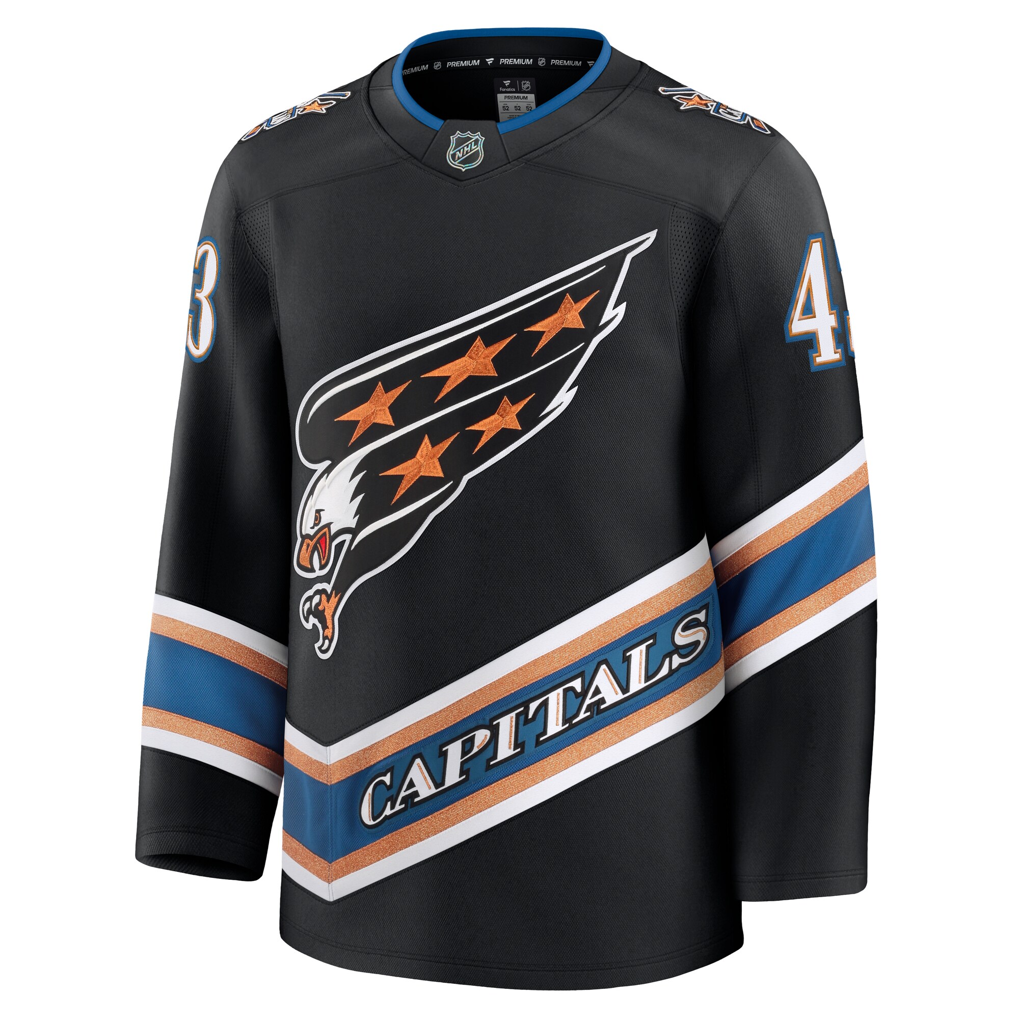 Washington Capitals Tom Wilson Black Alternate 50th Anniversary Premium NHL Jersey Men's