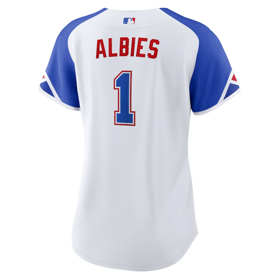 Ozzie Albies 1 Atlanta Braves 2023 City Connect White MLB Jersey Women's