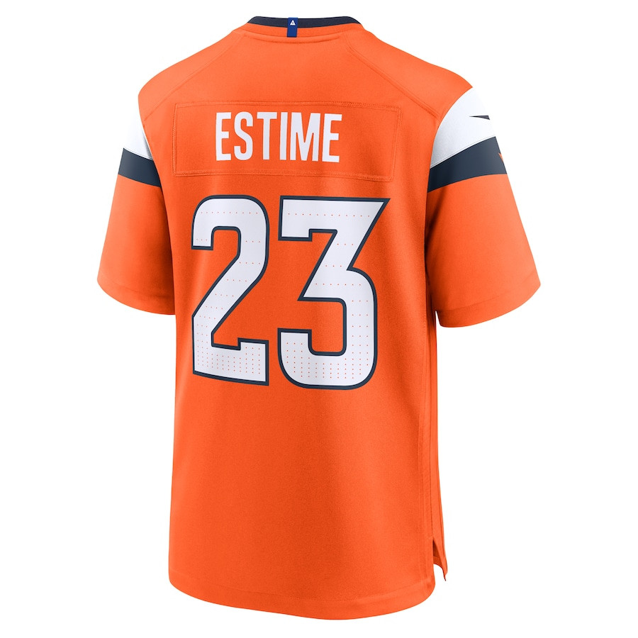 Audric Estime 23 Denver Broncos Team Game Orange NFL Jersey Men's