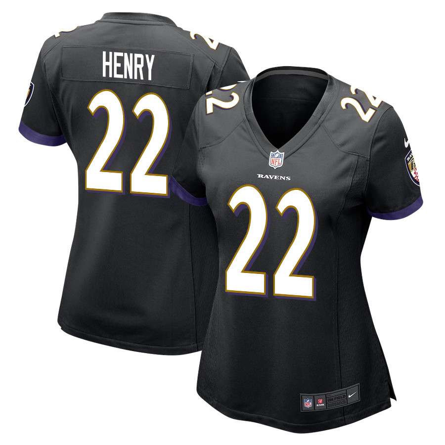 Derrick Henry 22 Baltimore Ravens Game Black NFL Jersey Women's