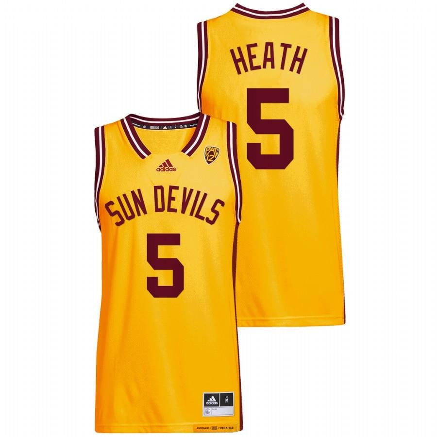 Arizona State Sun Devils Jay Heath 5 2022 Gold Reverse Retro NCAA Jersey Men's