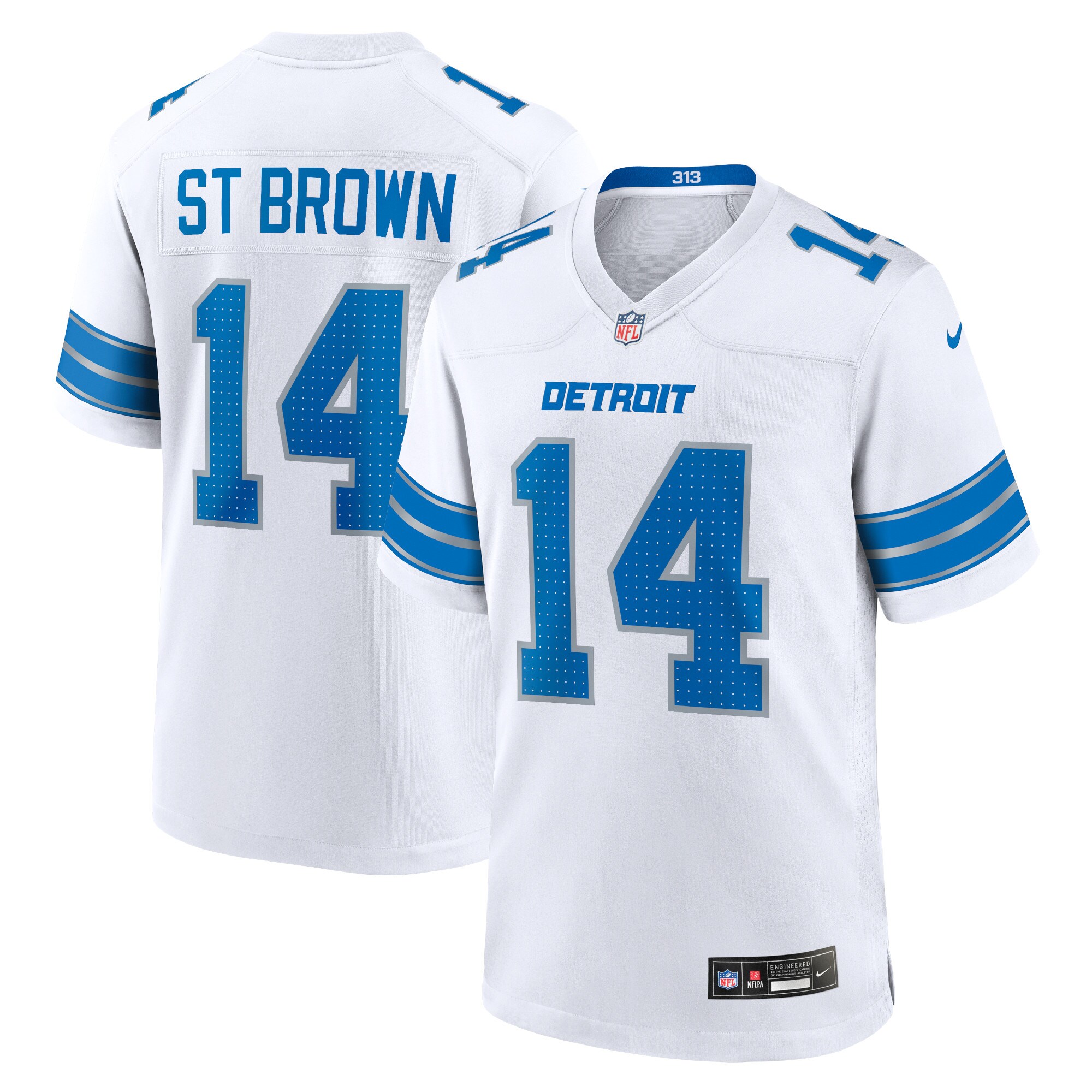Detroit Lions Amon-Ra St. Brown White Game NFL Jersey Men's