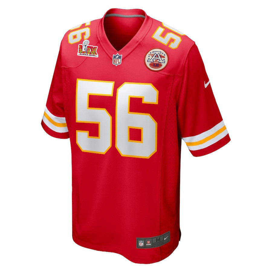 George Karlaftis #56 Kansas City Chiefs Super Bowl LIX Red NFL Jersey Youth