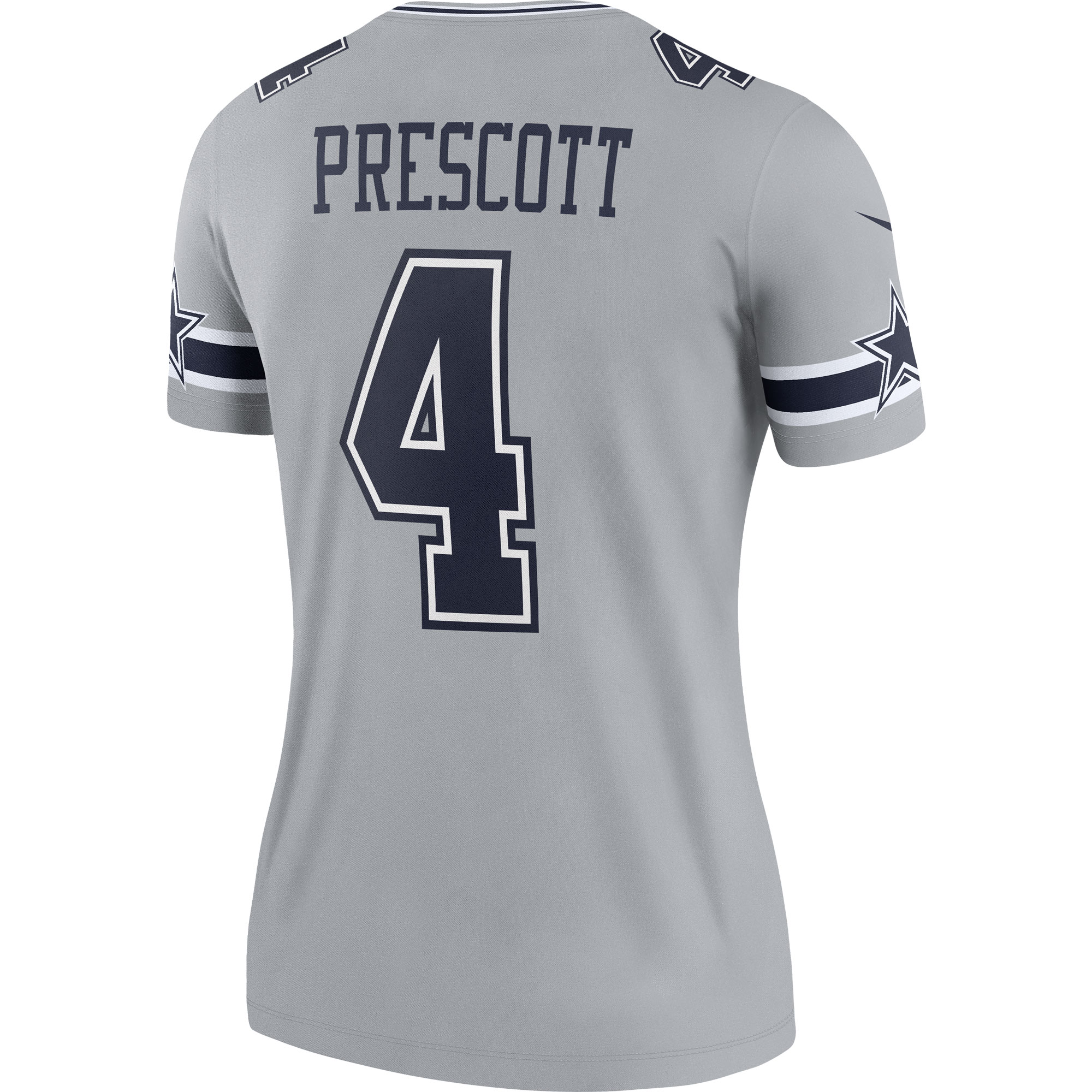 Dallas Cowboys Dak Prescott Gray Inverted Legend Player Performance Top NFL Jersey Women's