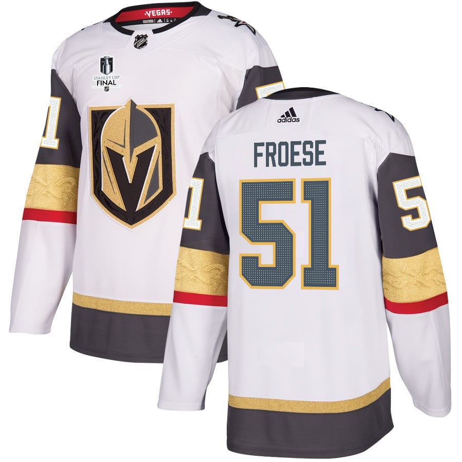 Byron Froese 51 Vegas Golden Knights Stanley Cup 2023 Final Patch Away Breakaway White NHL Jersey Men's