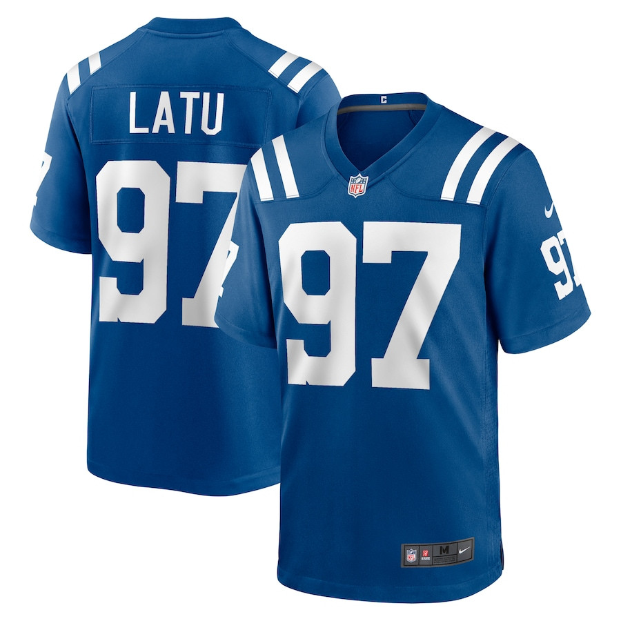 Laiatu Latu 97 Indianapolis Colts Game Royal NFL Jersey Men's