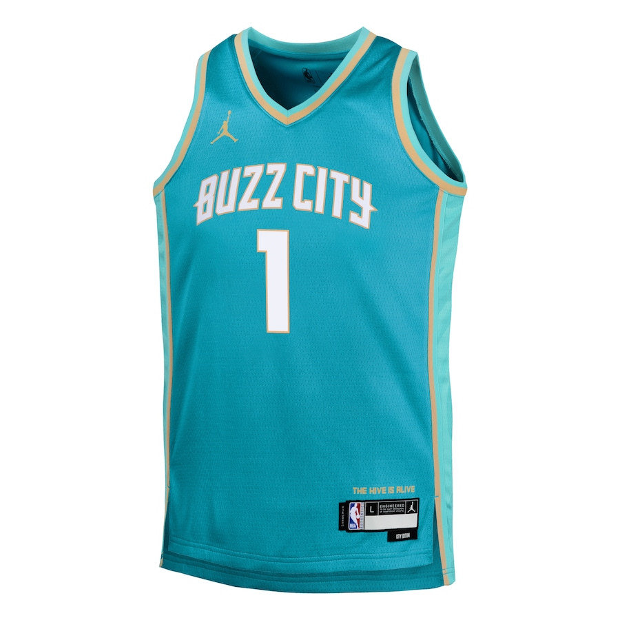 LaMelo Ball 1 Charlotte Hornets 2023/24 City Edition Swingma Teal NBA Jersey Youth