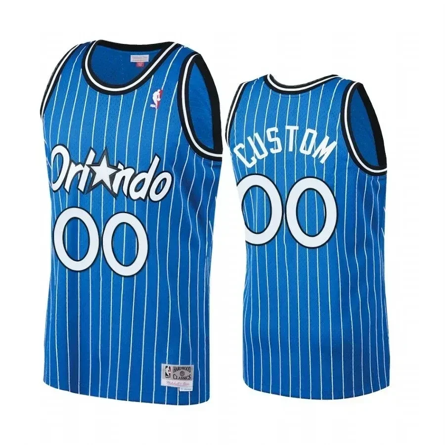 Custom 00 Orlando Magicc Royal Hardwood Classics NBA Jersey Men's