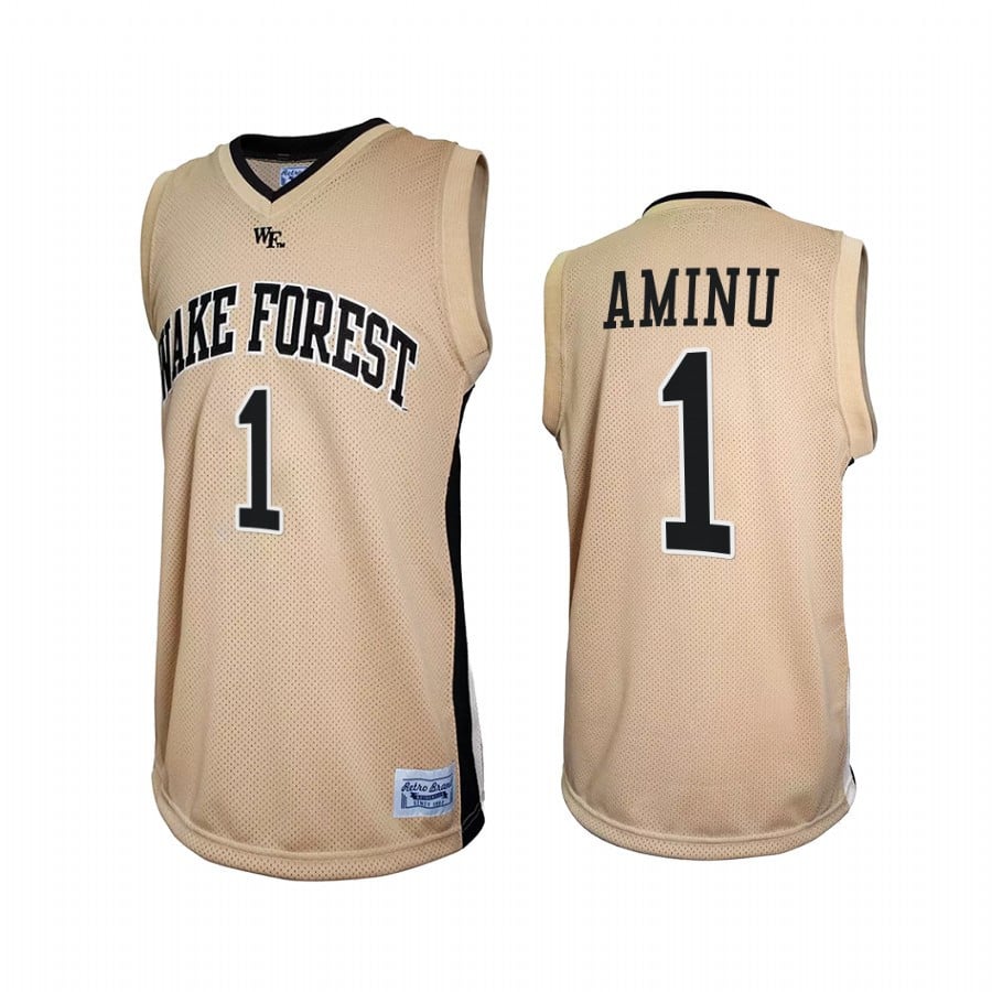 Al-Farouq Aminu 1 Wake Forest Demon Deacons Gold Retro NCAA Jersey Men's