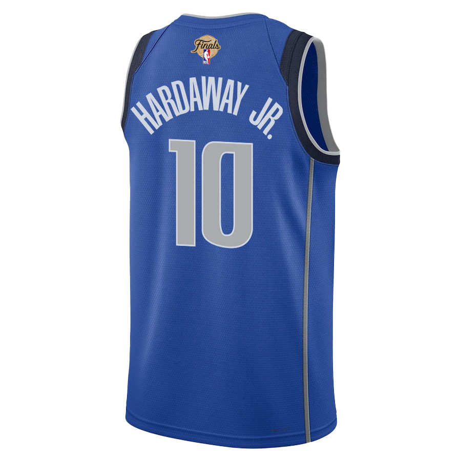 Tim Hardaway Jr. 10 Dallas Mavericks 2024 FINALS PATCH Swingman Icon Edition Blue NBA Jersey Men's