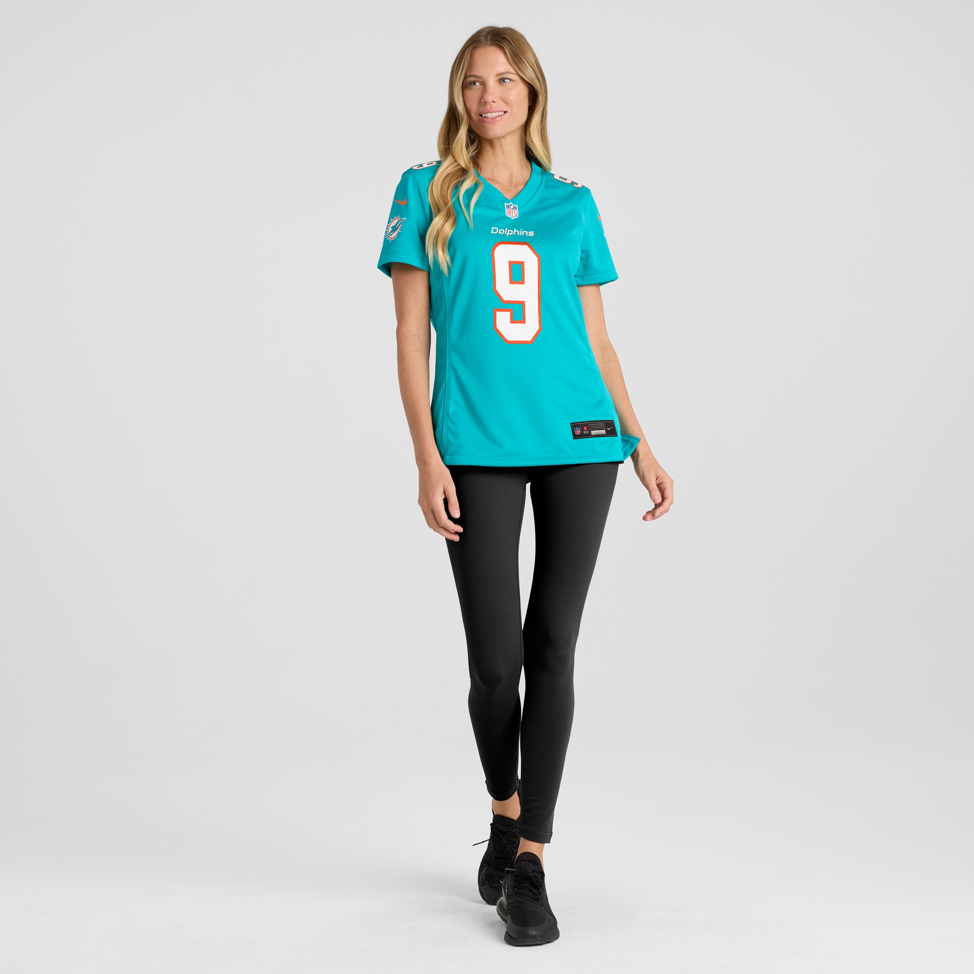 Miami Dolphins Calvin Jackson Aqua Home Game Player NFL Jersey Women's