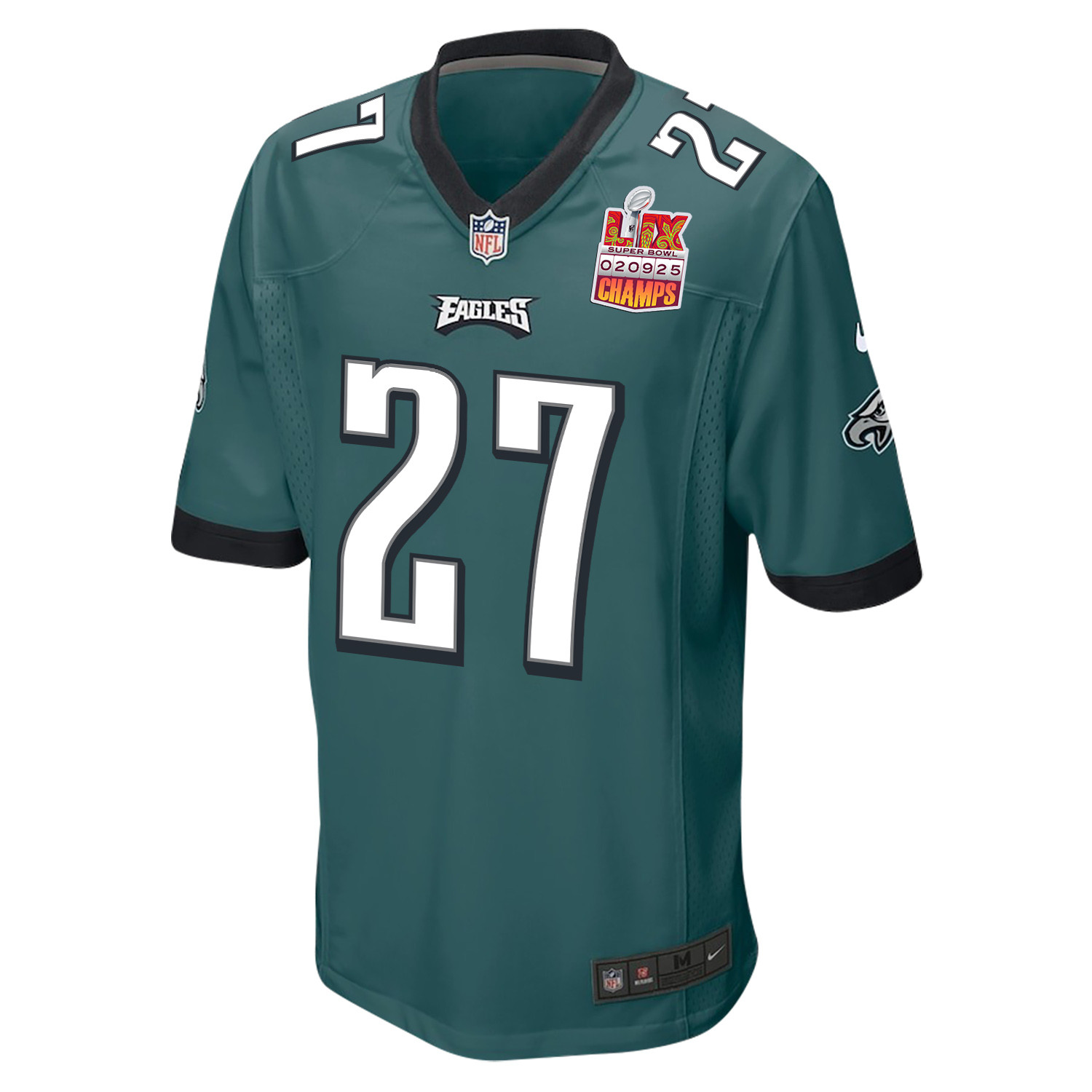 Quinyon Mitchell 27 Philadelphia Eagles Super Bowl LIX Champions Patch Game Midnight Green NFL Jersey Men's