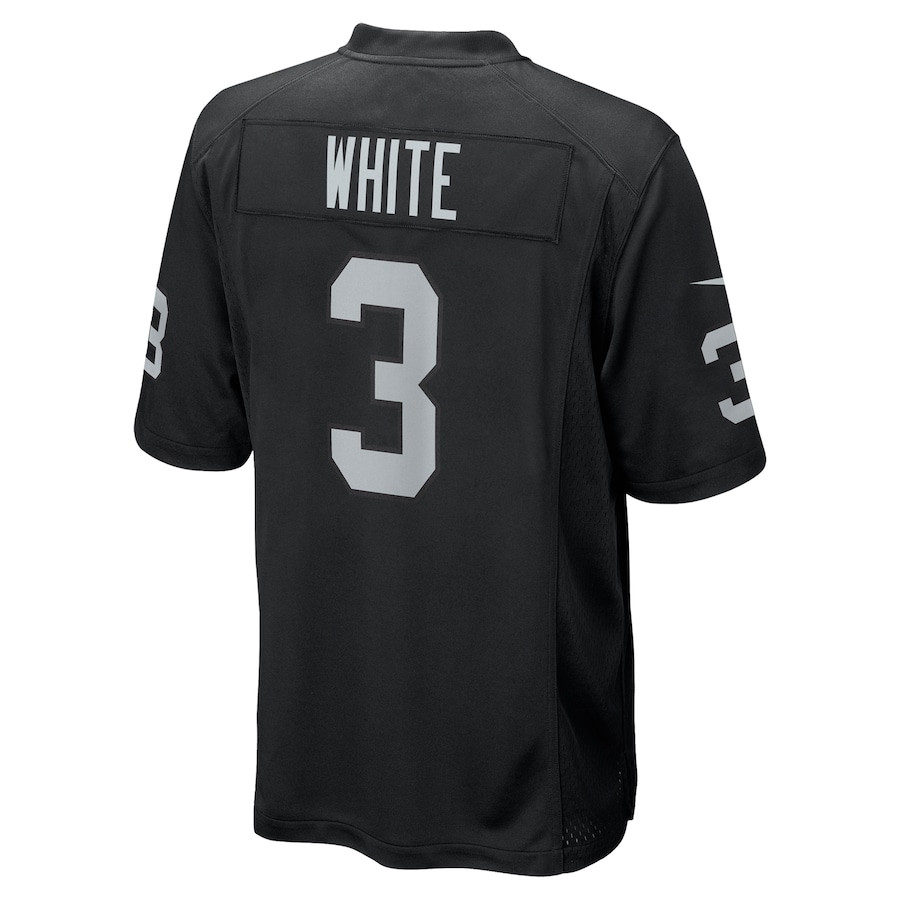 Zamir White 3 Las Vegas Raiders Team Game Black NFL Jersey Men's