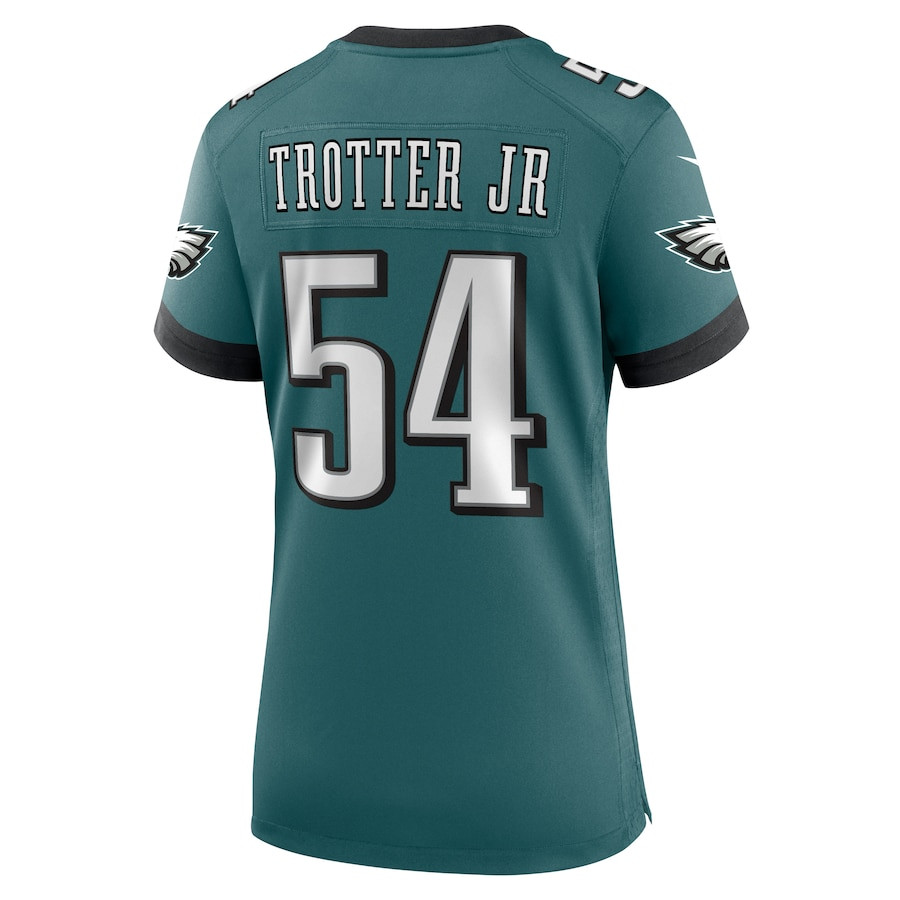Jeremiah Trotter Jr. 54 Philadelphia Eagles Team Game Midnight Green NFL Jersey Women's