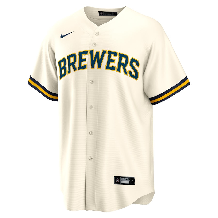 Rhys Hoskins 12 Milwaukee Brewers Home Player Cream MLB Jersey Men's