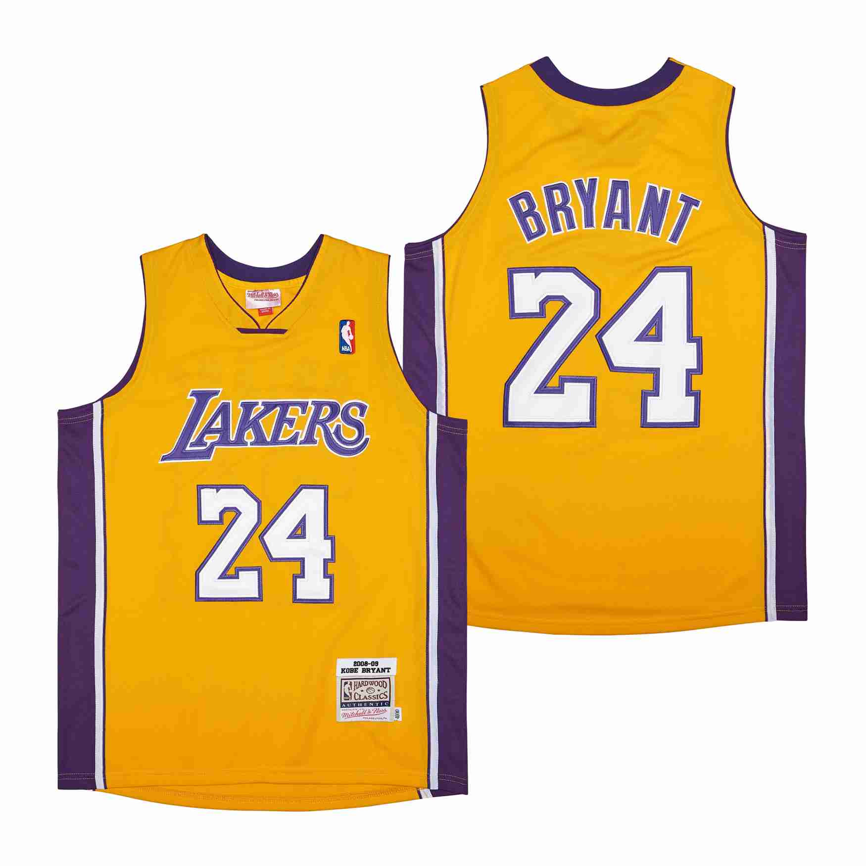 Kobe Bryant 24 Los Angeles Lakers Genius Retro Yellow NBA Jersey Men's