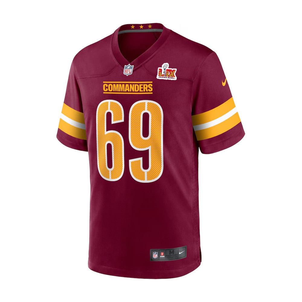 Tyler Ott #69 Washington Commanders Super Bowl LIX Burgundy NFL Jersey Men's