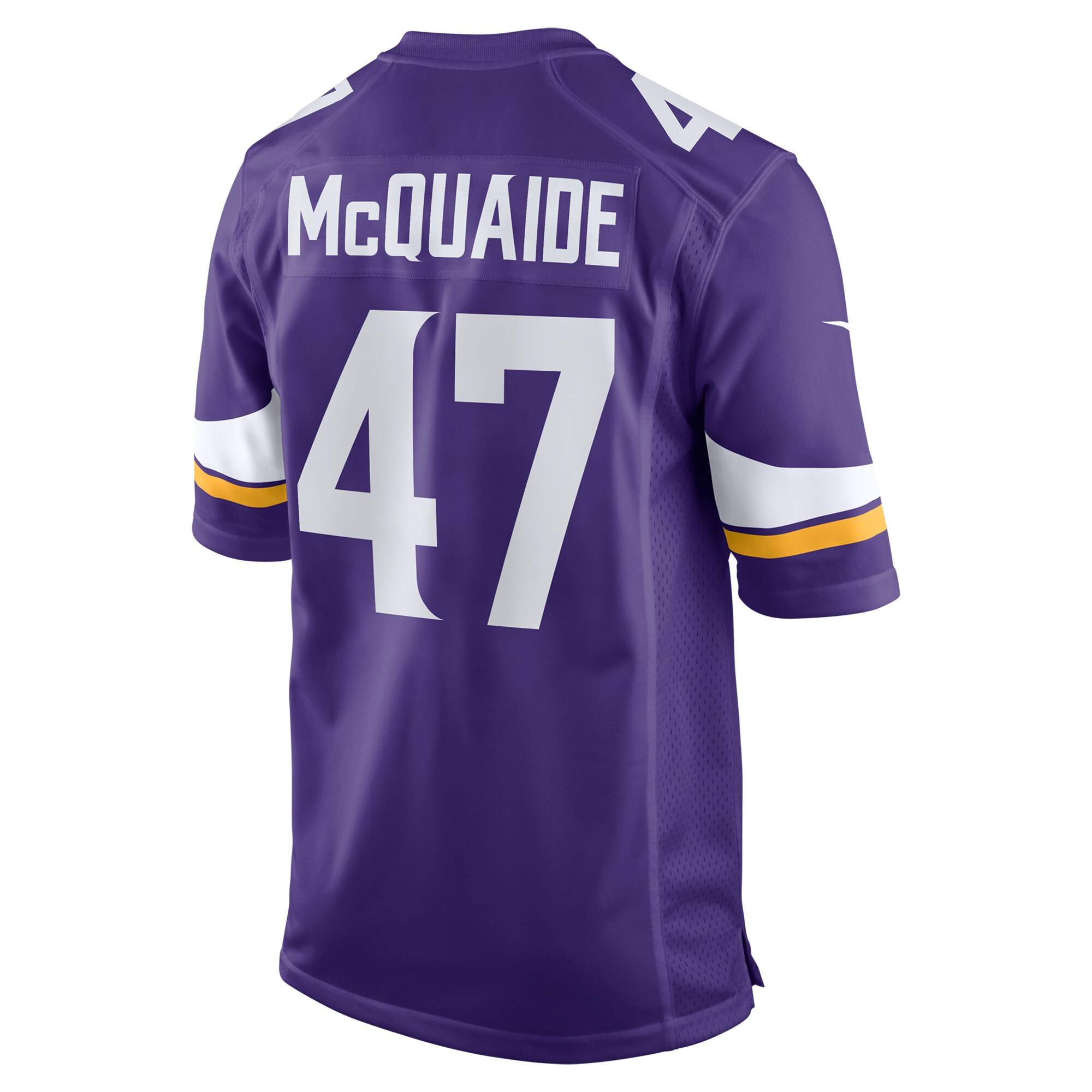 Minnesota Vikings Jake McQuaide Purple Game NFL Jersey Men's