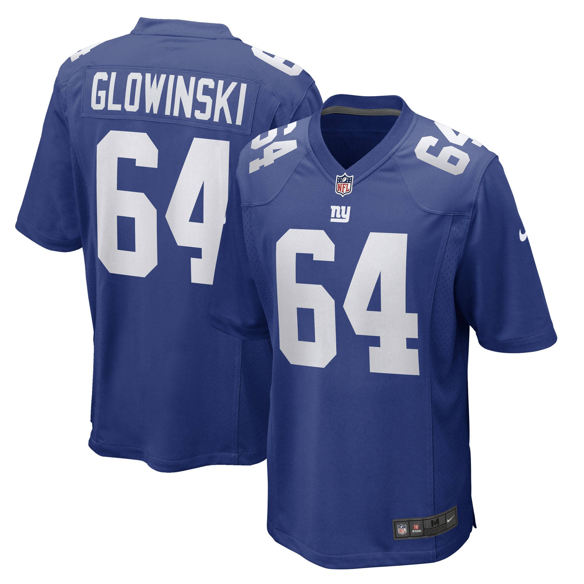 New York Giants Mark Glowinski Royal Game Player NFL Jersey Men's