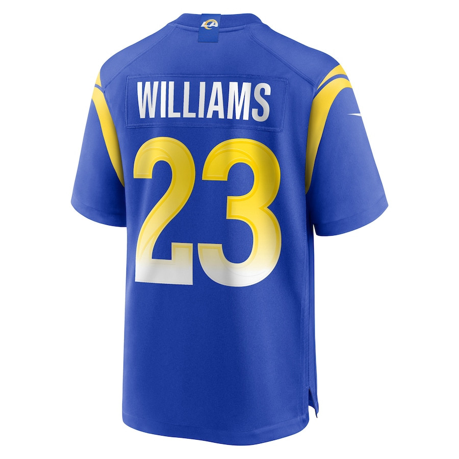 Kyren Williams 23 Los Angeles Rams Game Player Royal NFL Jersey Men's