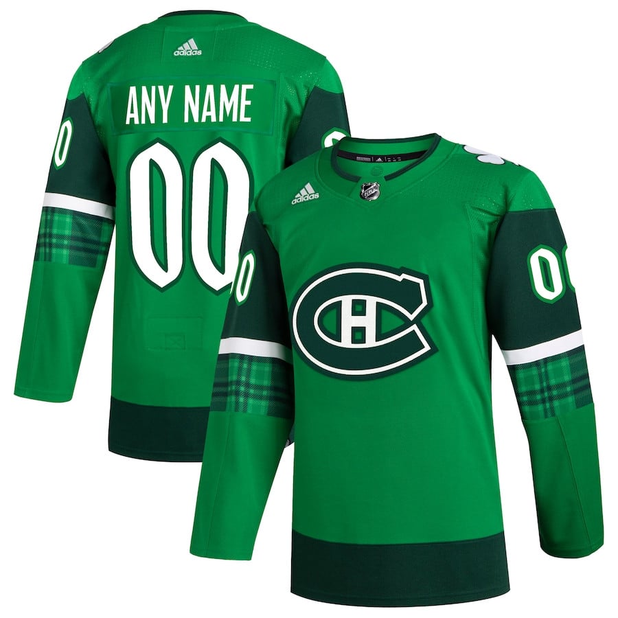 Montreal Canadiens St. Patrick's Day Custom Kelly Green NHL Jersey Men's