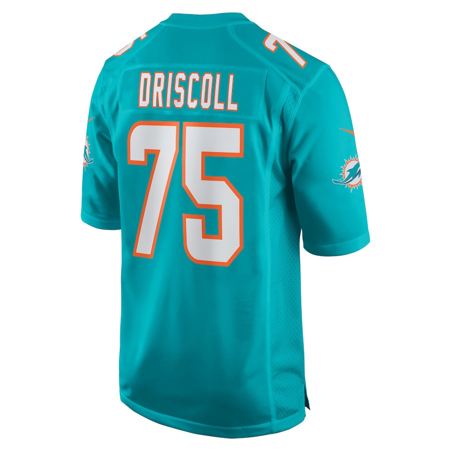 Jack Driscoll 75 Miami Dolphins Team Game Aqua NFL Jersey Men's