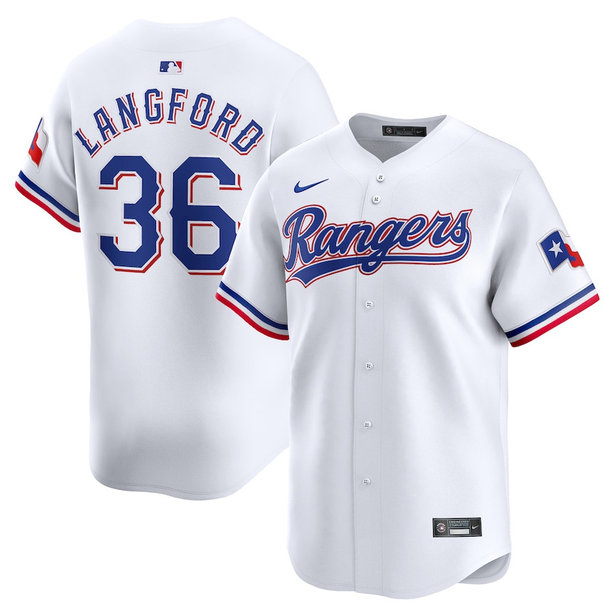 Wyatt Langford 36 Texas Rangers Home Limited White MLB Jersey Men's