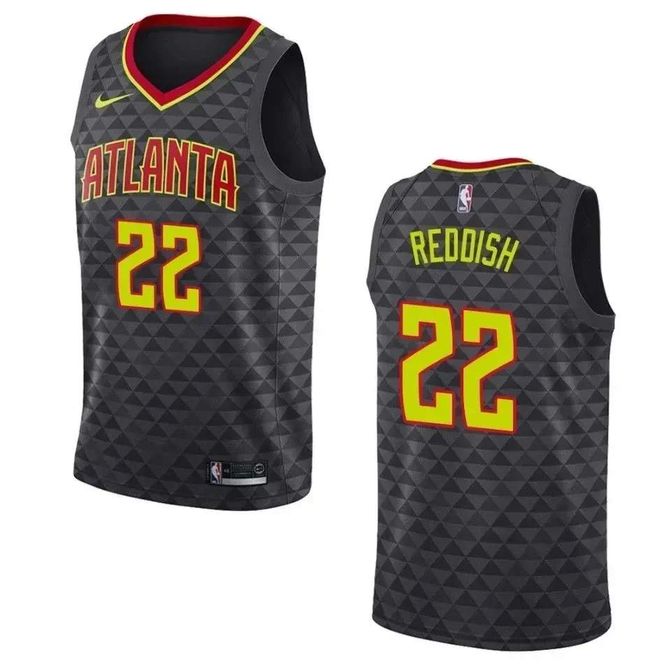 Atlanta Hawks 22 Cam Reddish Icon Swingman Black NBA Jersey Men's