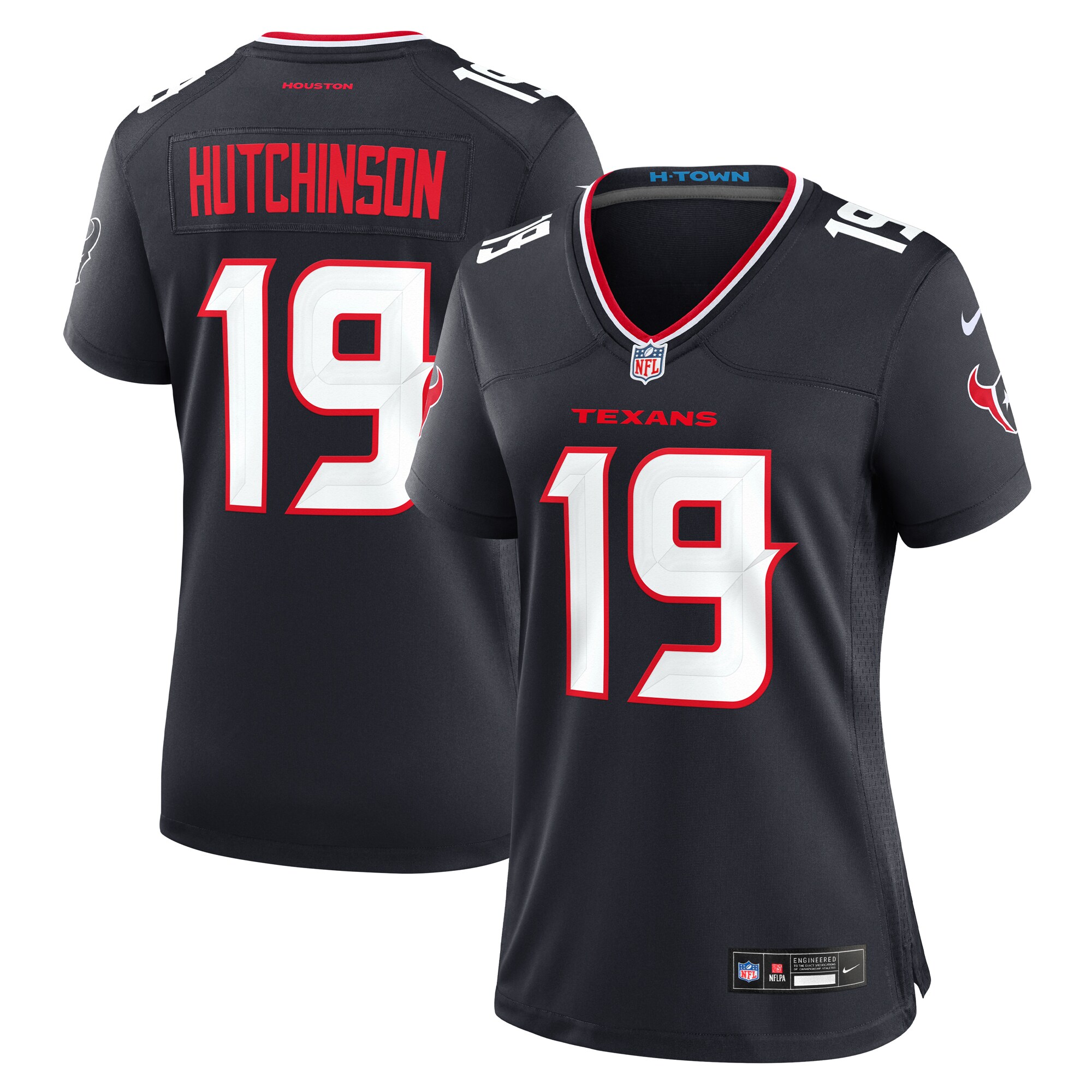 Houston Texans Xavier Hutchinson Navy Team Game NFL Jersey Women's