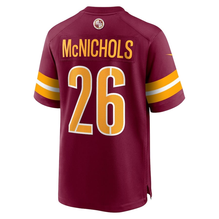 Jeremy McNichols #26 Washington Commanders Super Bowl LIX Burgundy NFL Jersey Men's
