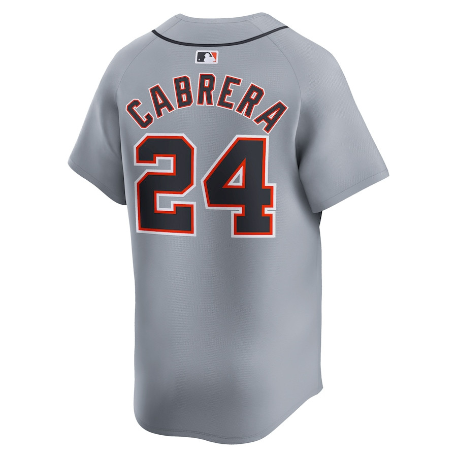 Miguel Cabrera 24 Detroit Tigers Road Limited Player Gray MLB Jersey Men's