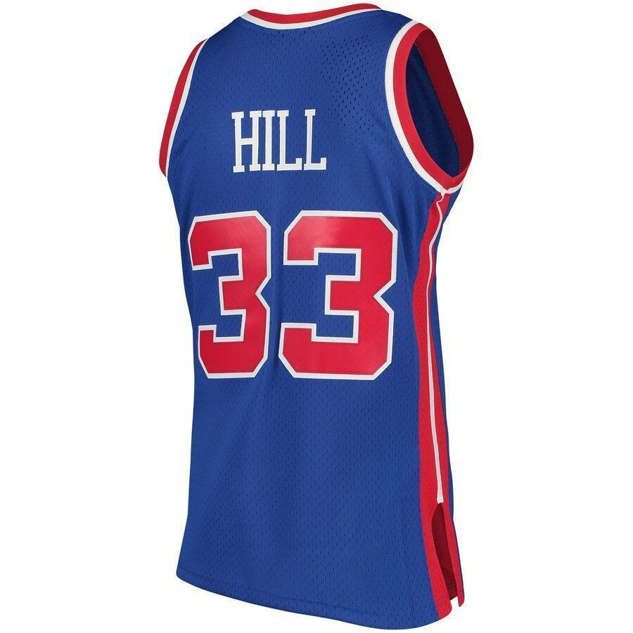 Grant Hill Detroit Pistons Mitchell Ness 1995-96 Hardwood Classics Swingman Blue NBA Jersey Men's