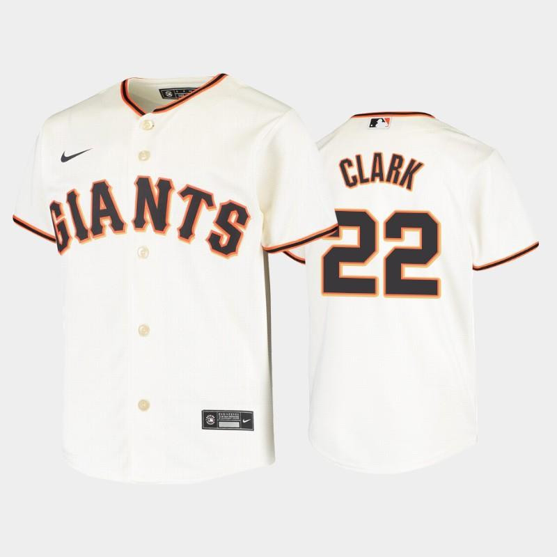 San Francisco Giants 22 Will Clark Cream Home MLB Jersey Youth