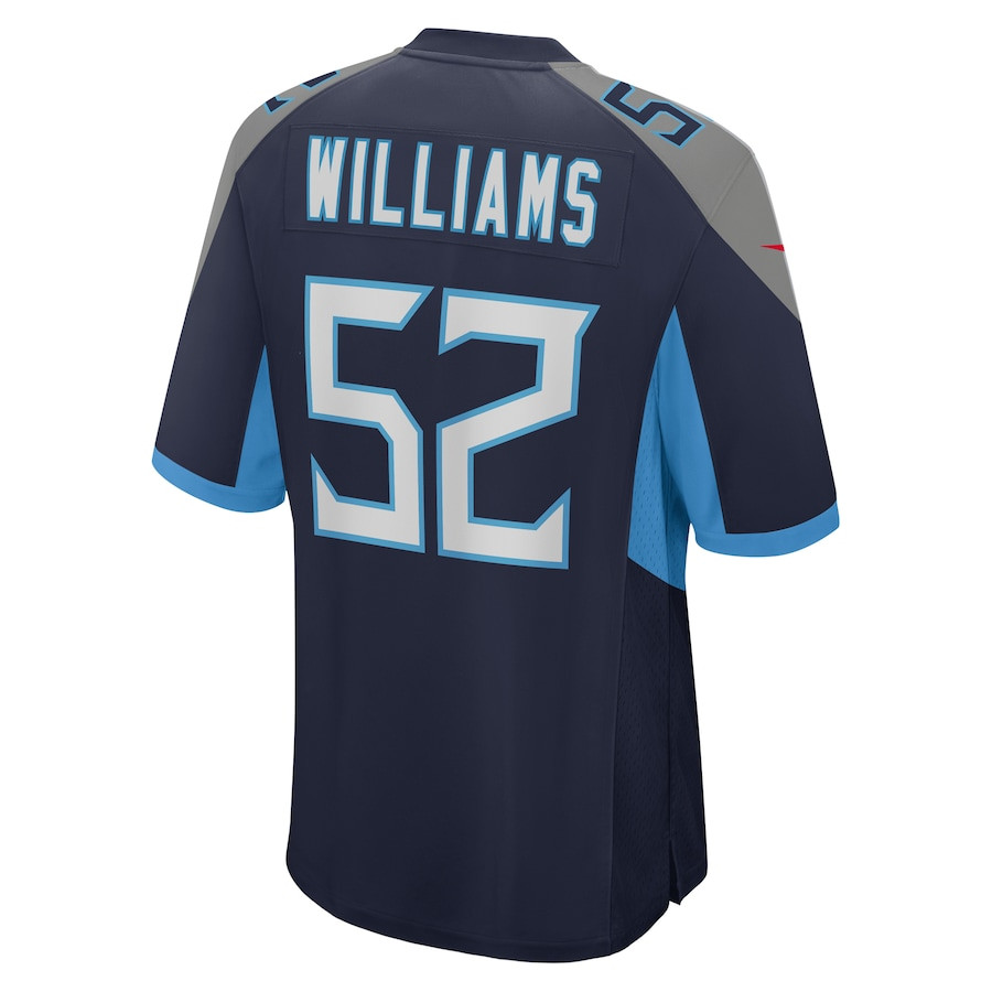 James Williams 52 Tennessee Titans Game Navy NFL Jersey Men's
