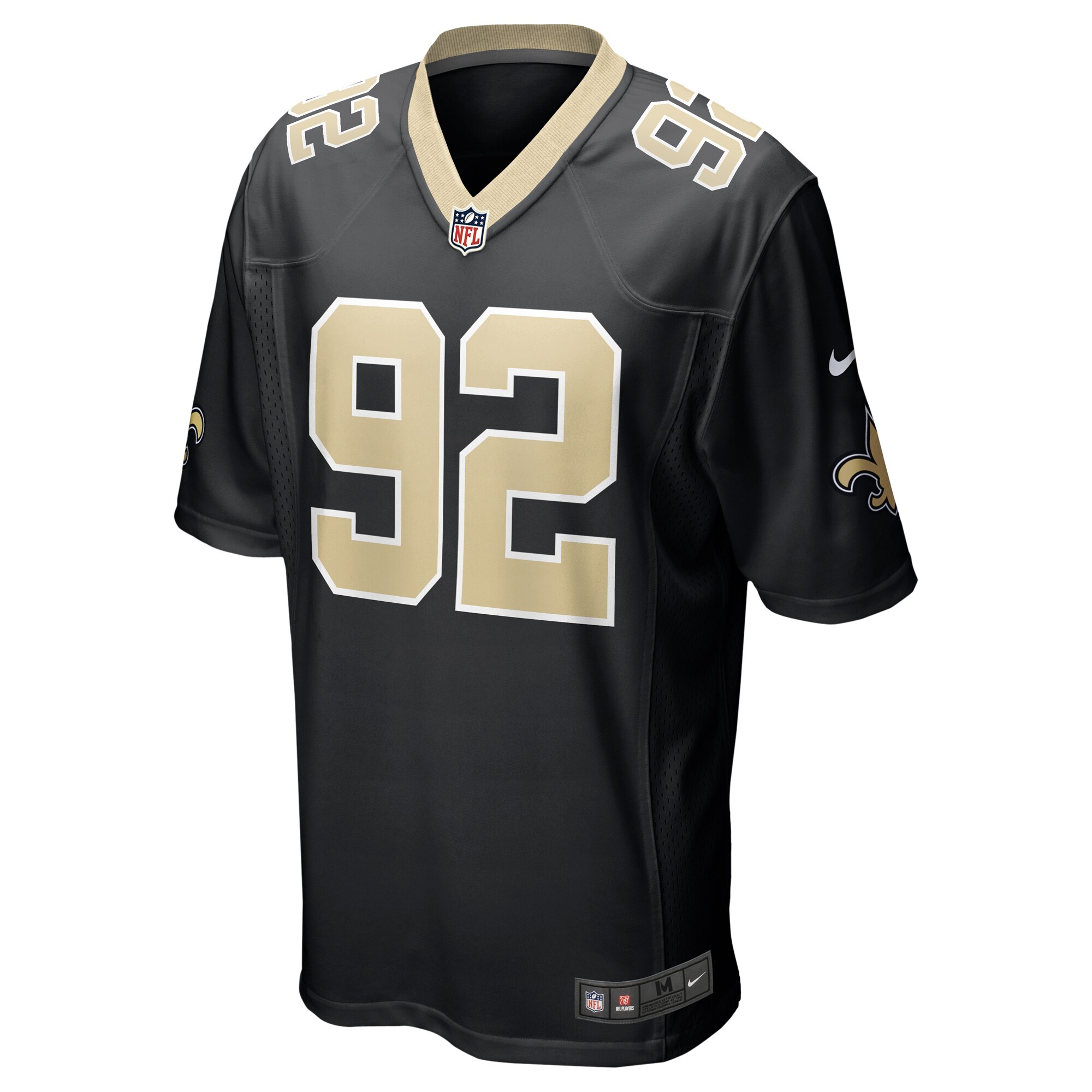 New Orleans Saints Tanoh Kpassagnon Black Game Player NFL Jersey Men's