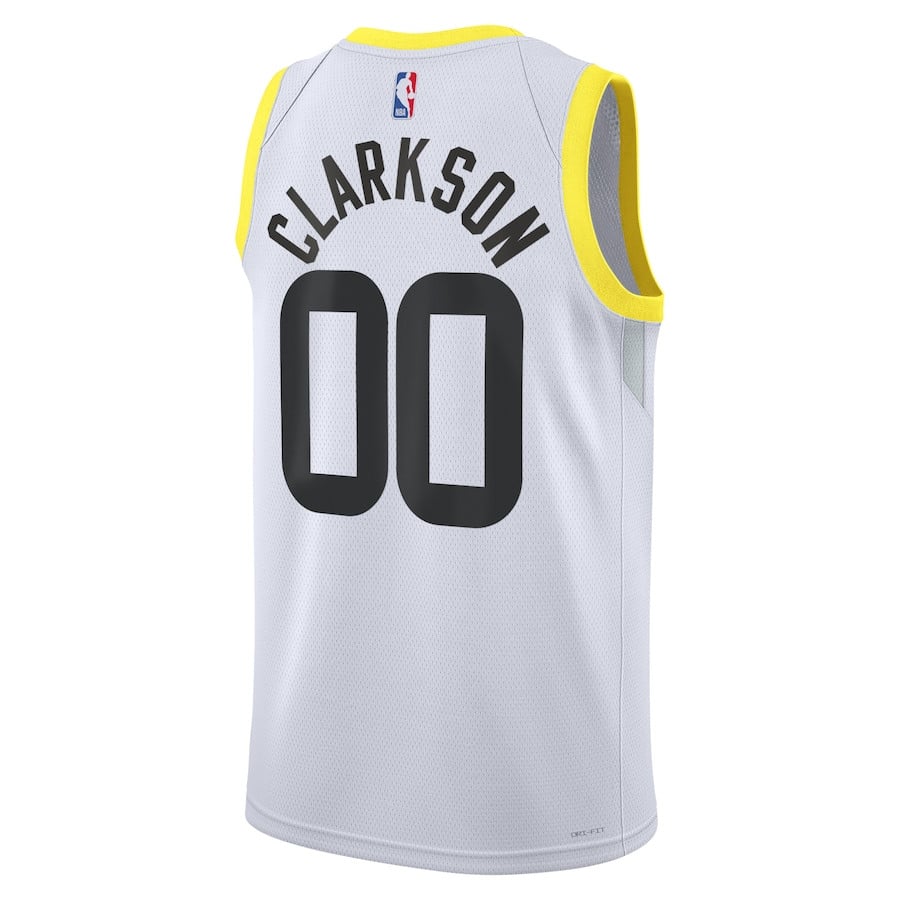 Jordan Clarkson 00 Utah Jazz Unisex Swingman Association Editio White NBA Jersey Unisex
