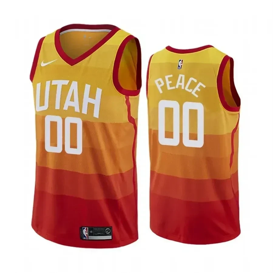 Jordan Clarkson Peace Utah Jazz City NBA Jersey Men's