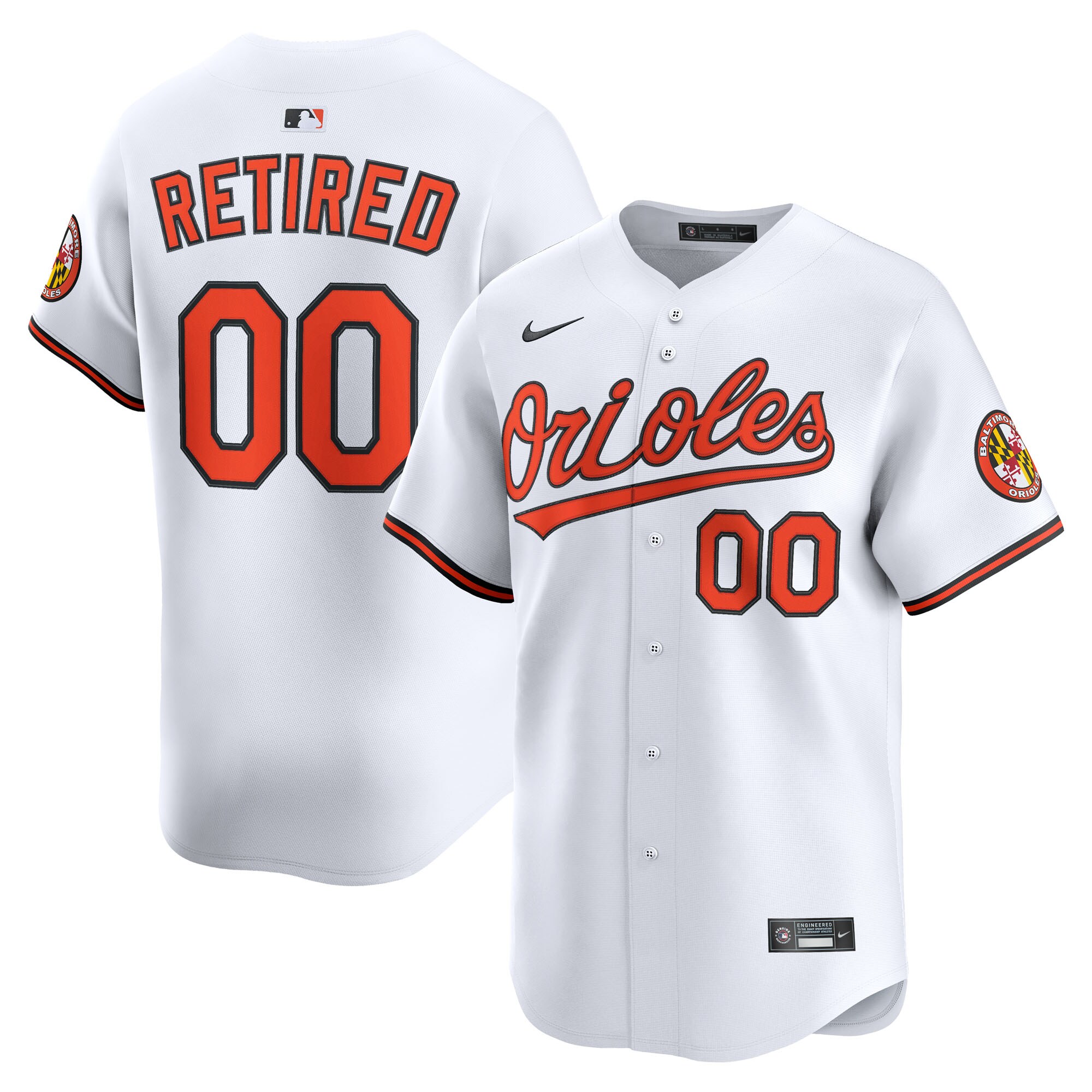 Baltimore Orioles White Home Limited Pick-A-Player Retired Roster MLB Jersey Men's