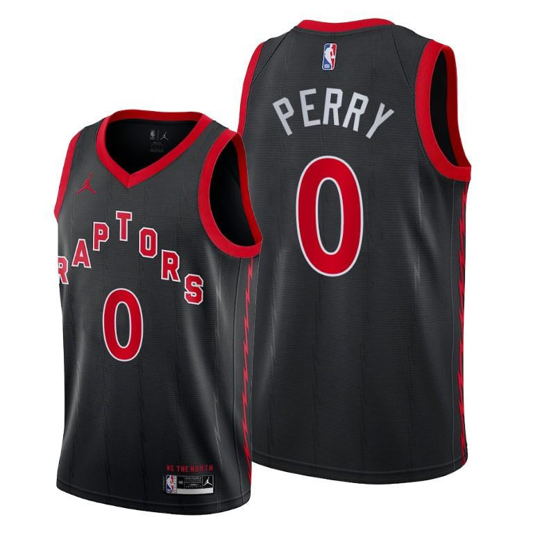 Reggie Perry Toronto Raptors Black Statement Edition 0 NBA Jersey Men's